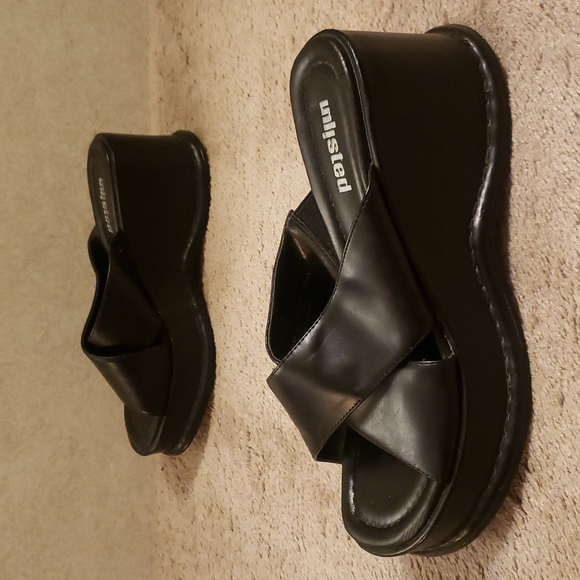 Unlisted Black Platform Slip On Heel Sz 8 - Picture 4 of 11